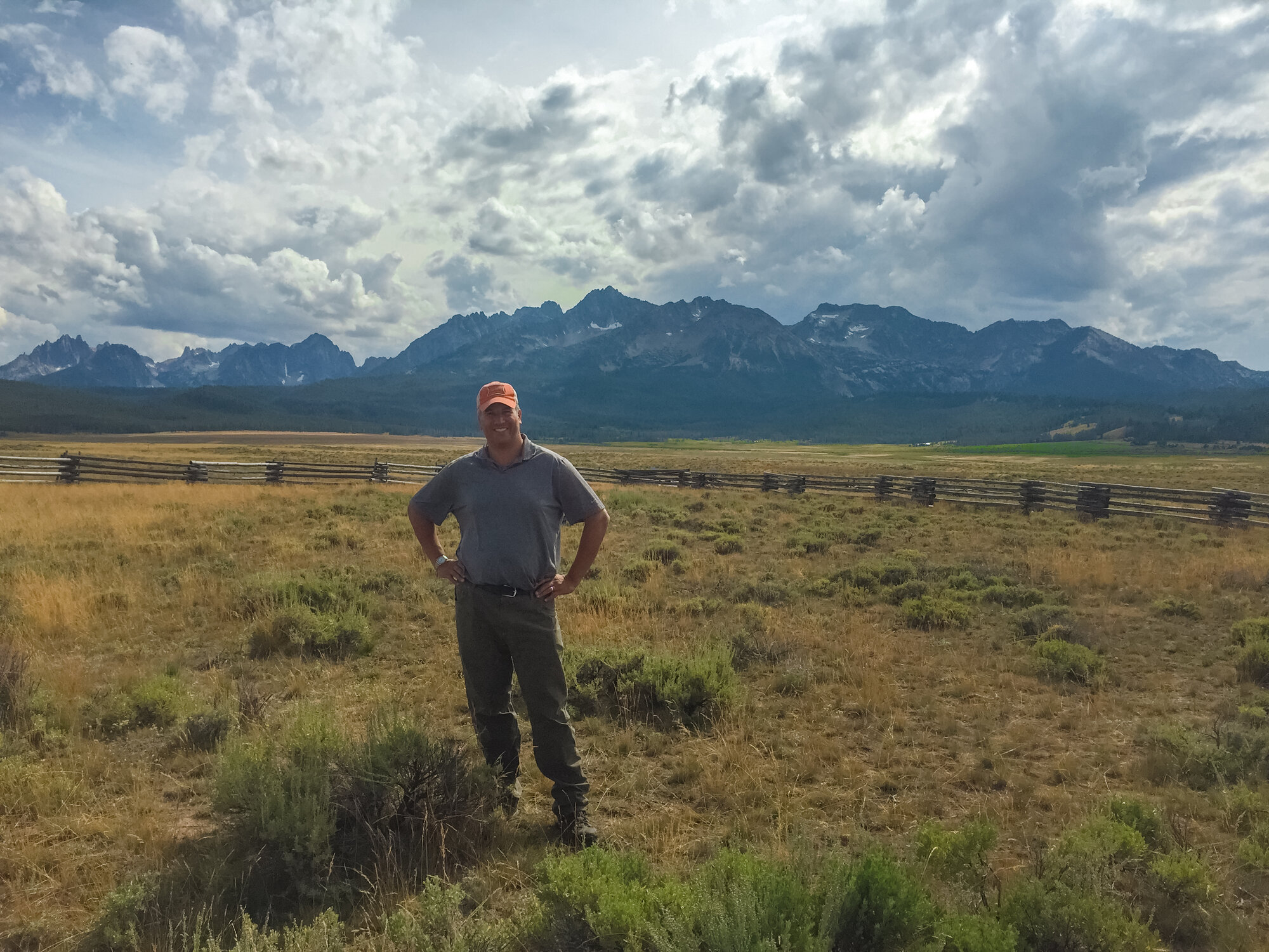 The Sawtooth Range rising dramatically above the valley outside Stanley, Idaho