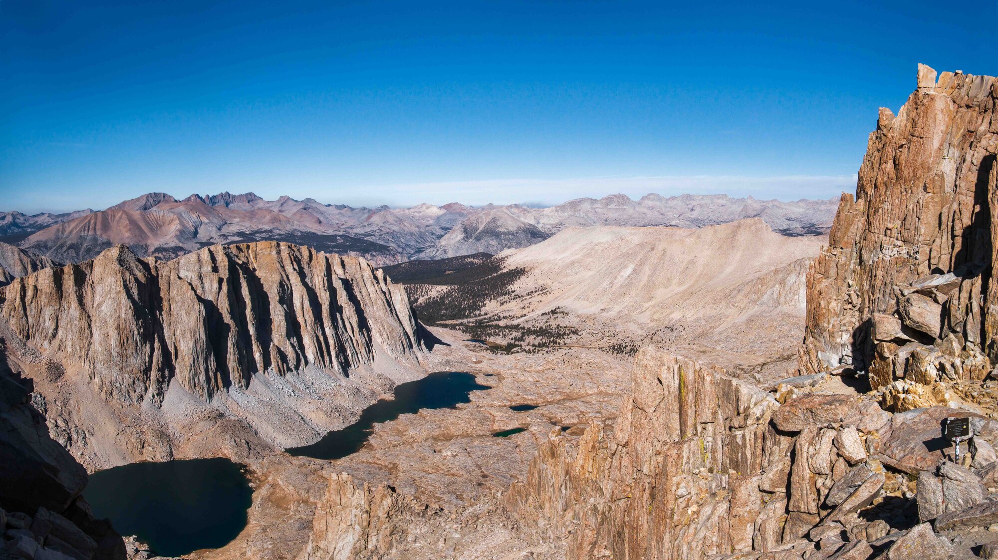 The view from the summit of Mount Whitney, Sierra Nevada